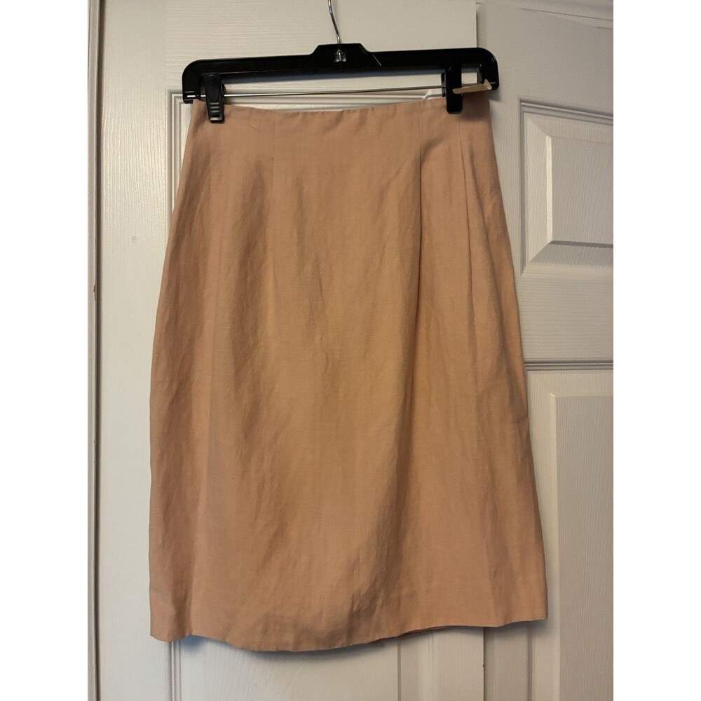Neiman Marcus Vintage Silk Linen Skirt Size 8 NWT Knee